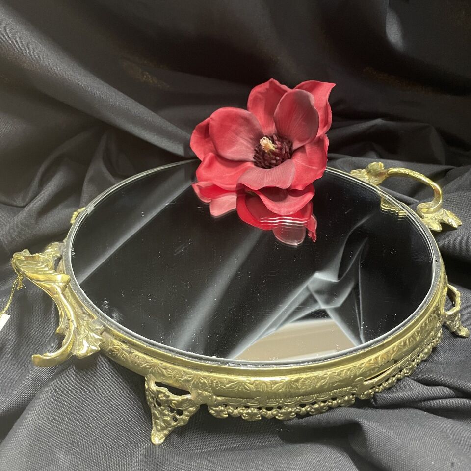 Pirinç Aynalı Stand/Jardinyer