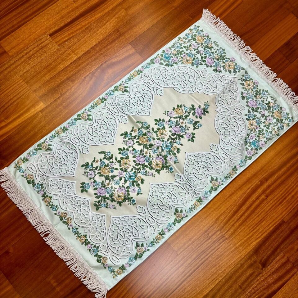 Goblen Desenli Dokuma Seccade Mint