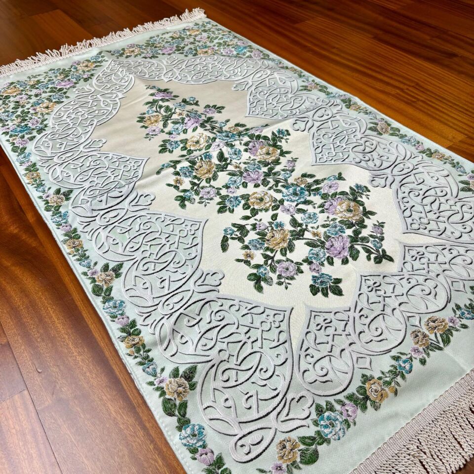 Goblen Desenli Dokuma Seccade Mint