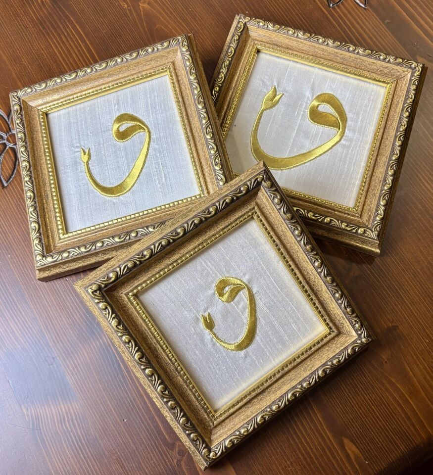 Dival İşi 3'lü Vav İşlemeli Pano