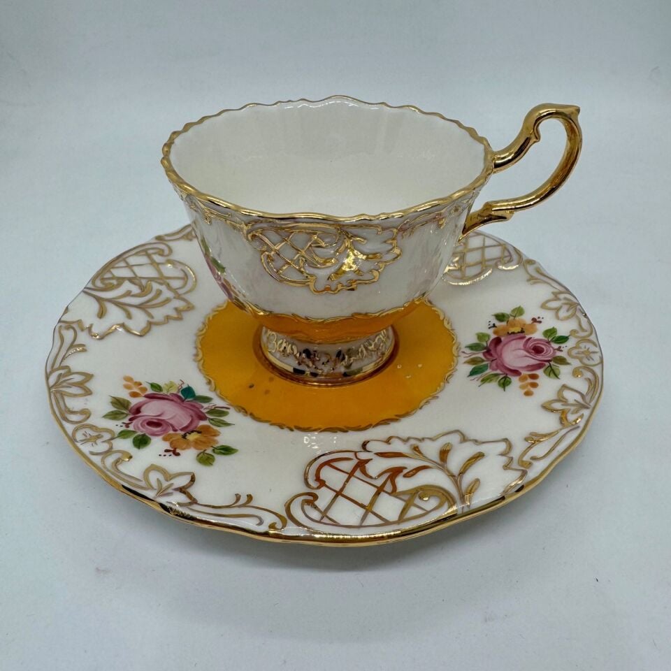 El Boyaması Süreyya Fincan Hardal Sarı