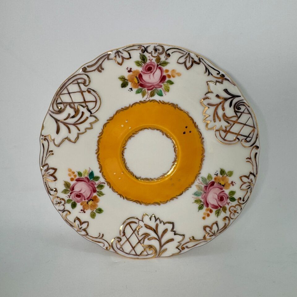 El Boyaması Süreyya Fincan Hardal Sarı