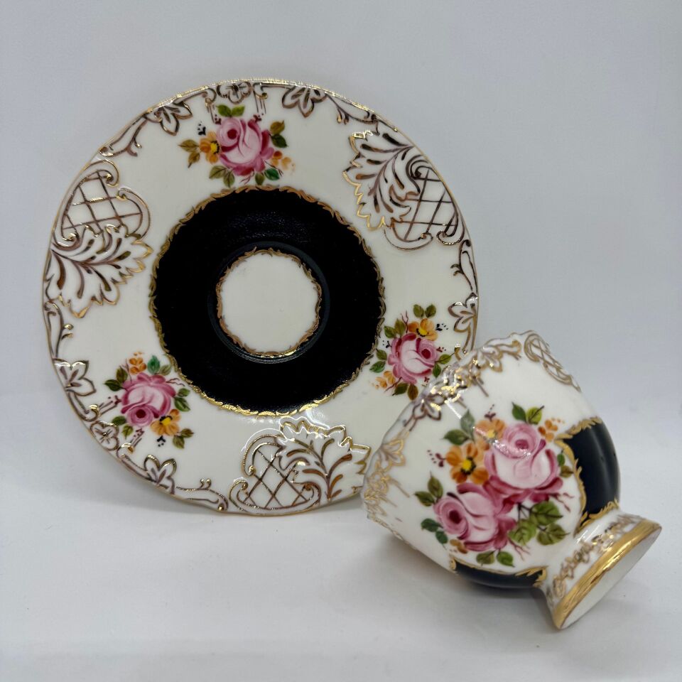 El Boyaması Süreyya Fincan Siyah