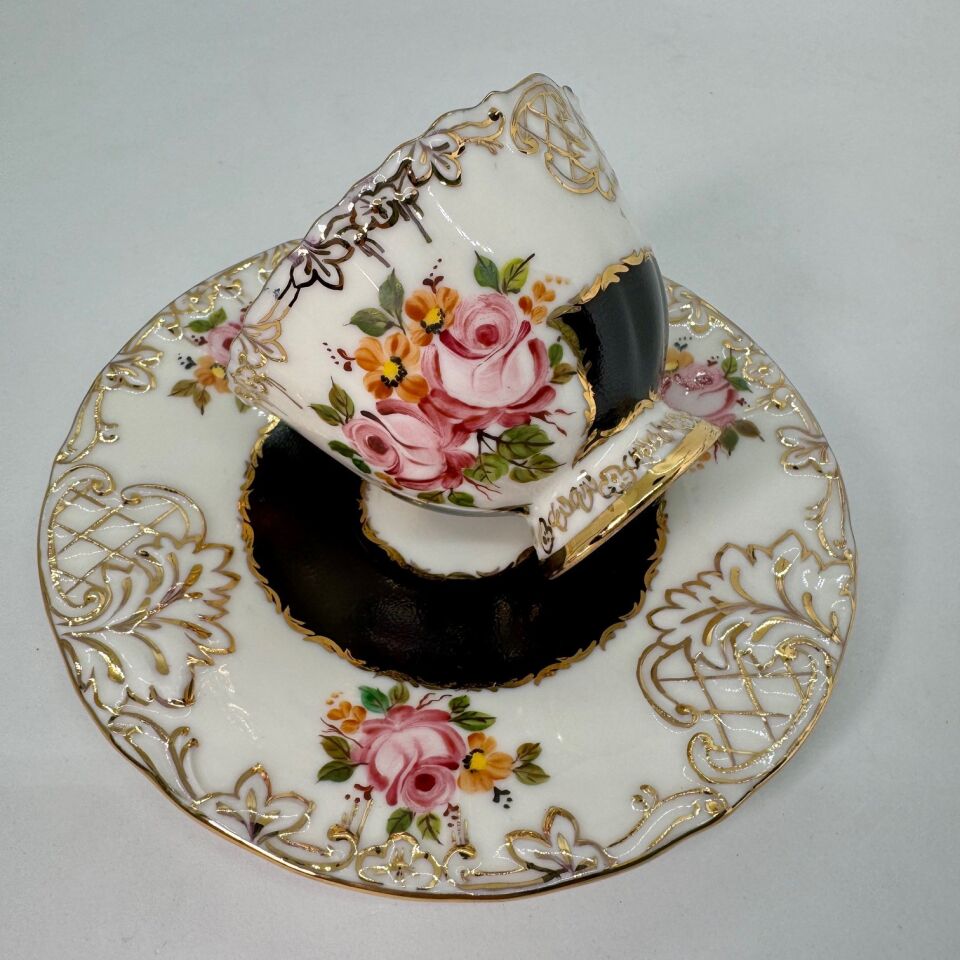 El Boyaması Süreyya Fincan Siyah