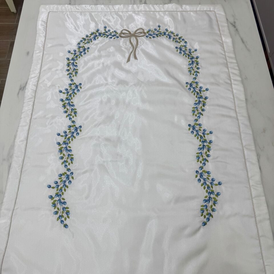 Gül Dalı 5 Parça Seccade/Bohça Takımı Mavi