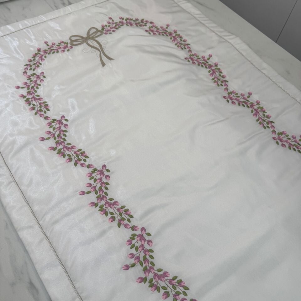 Gül Dalı 5 Parça Seccade/Bohça Takımı Pembe