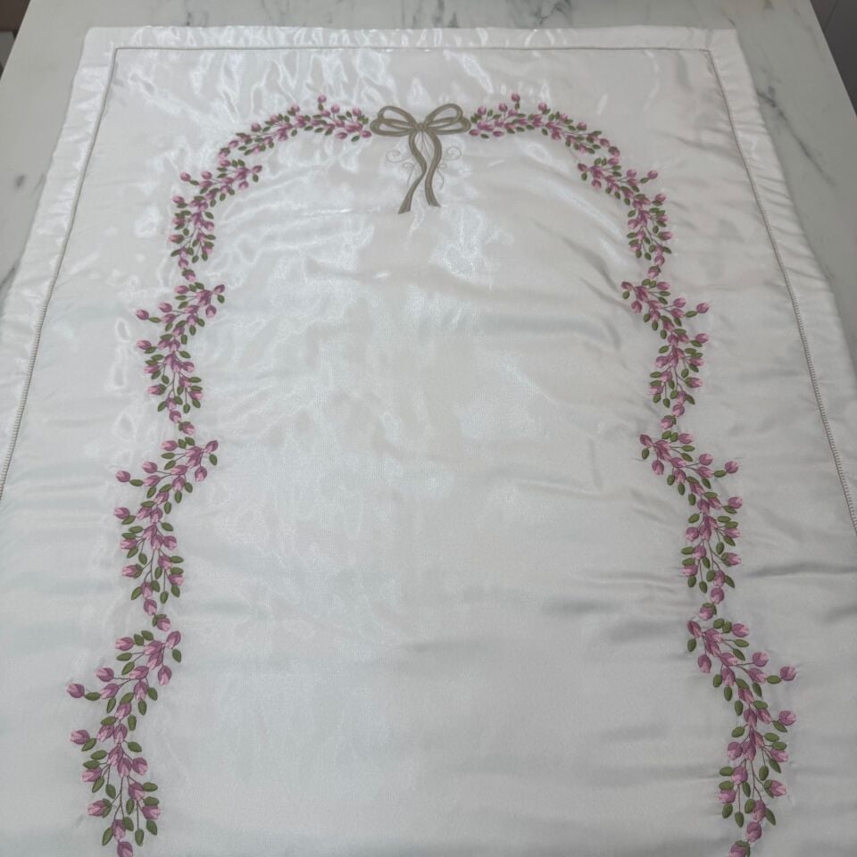 Gül Dalı 5 Parça Seccade/Bohça Takımı Pembe