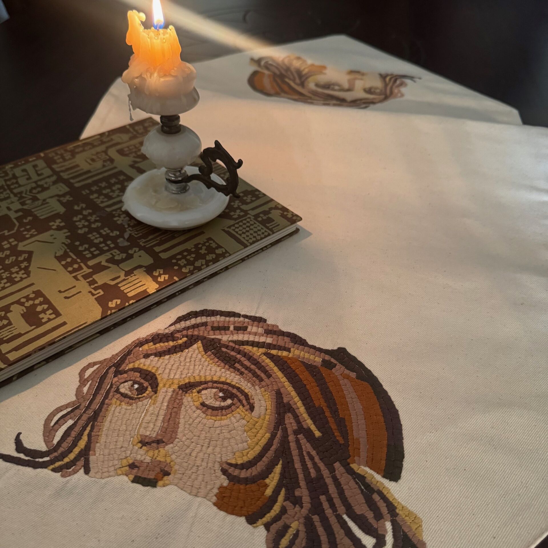 Zeugma Çingene Kızı İşlemeli Pamuk Kumaş Runner