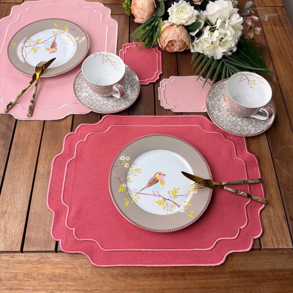 Country Series 4'lü Amerikan Servis Pembe/Gül Kurusu