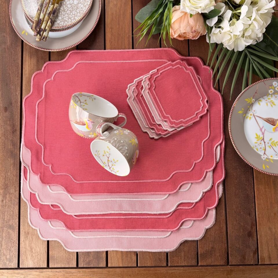 Country Series 4'lü Amerikan Servis Pembe/Gül Kurusu