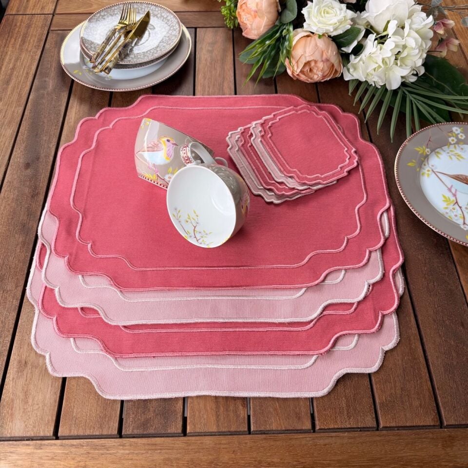 Country Series 4'lü Amerikan Servis Pembe/Gül Kurusu