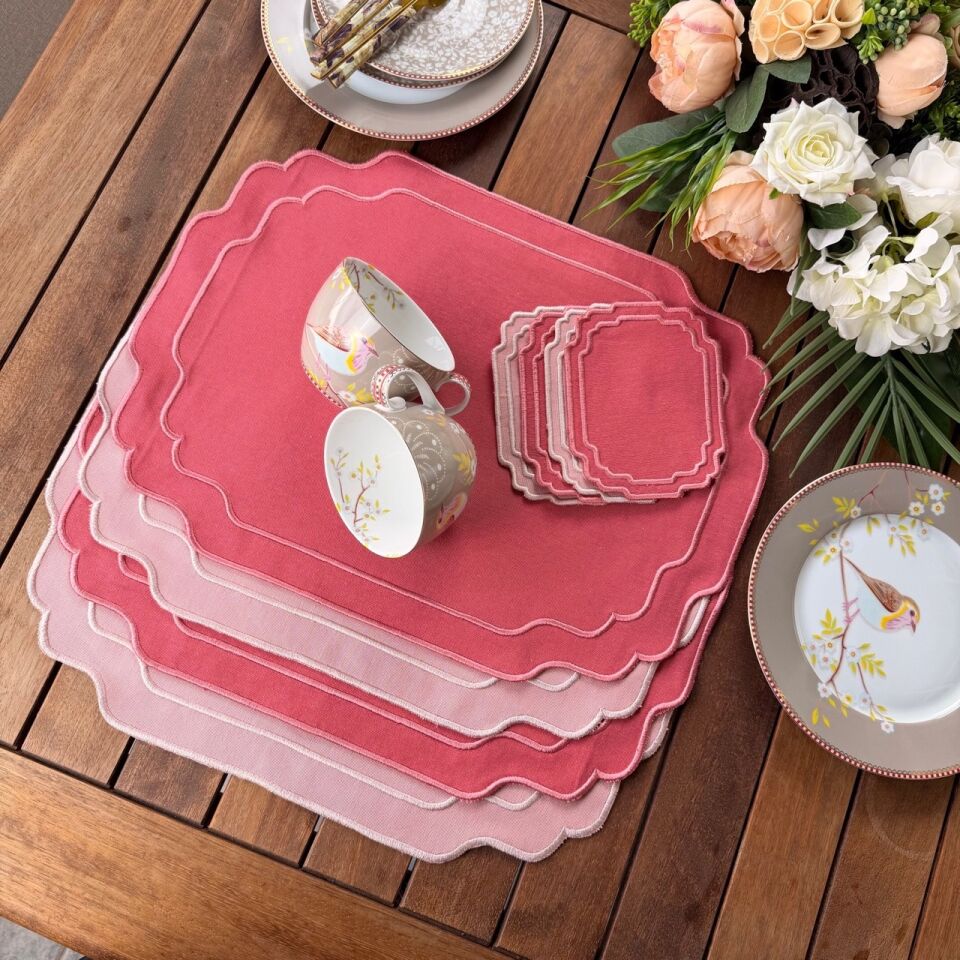 Country Series 4'lü Amerikan Servis Pembe/Gül Kurusu