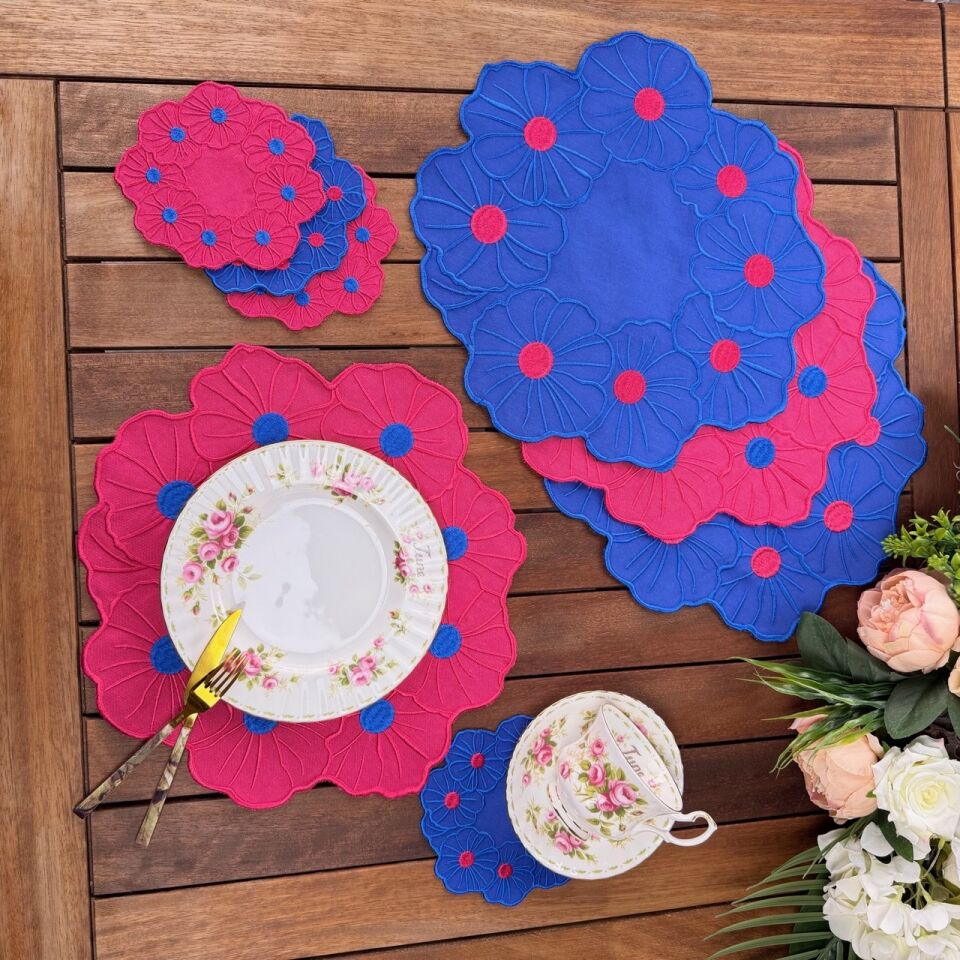 Floral 4'lü Amerikan Servis