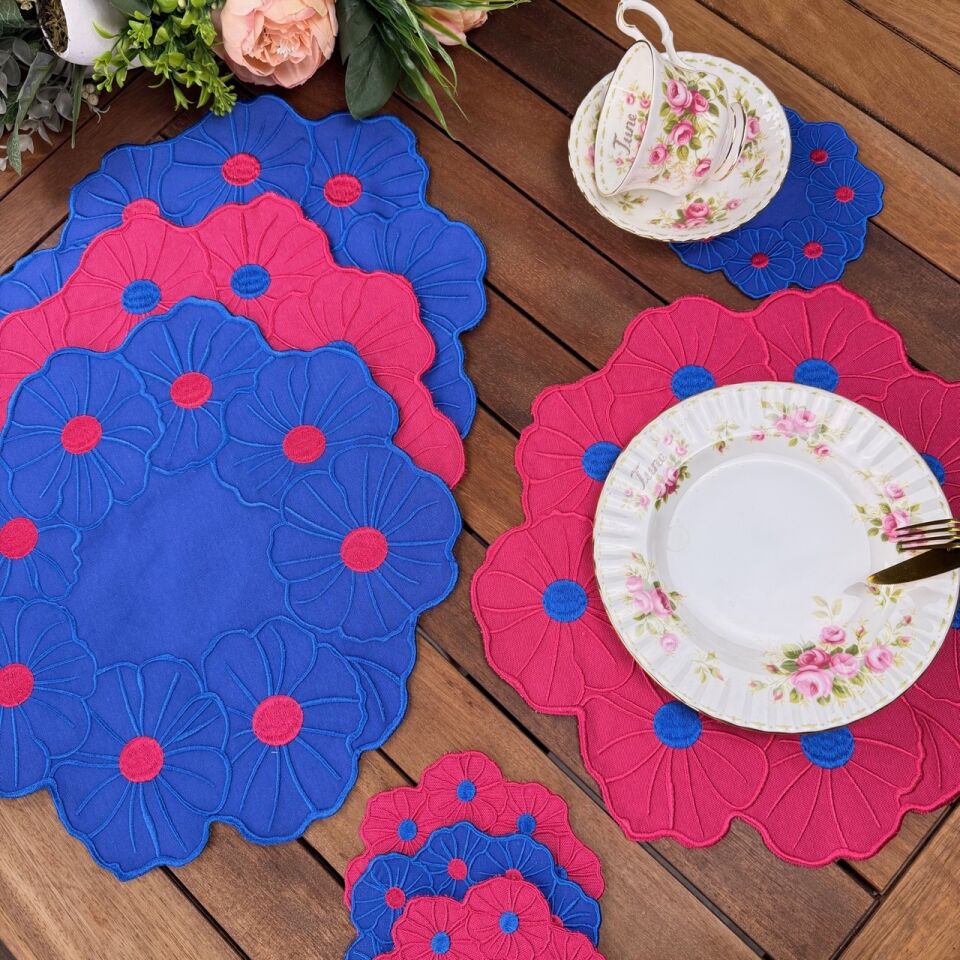 Floral 4'lü Amerikan Servis