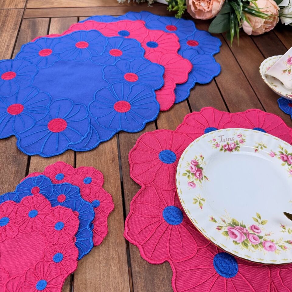 Floral 4'lü Amerikan Servis