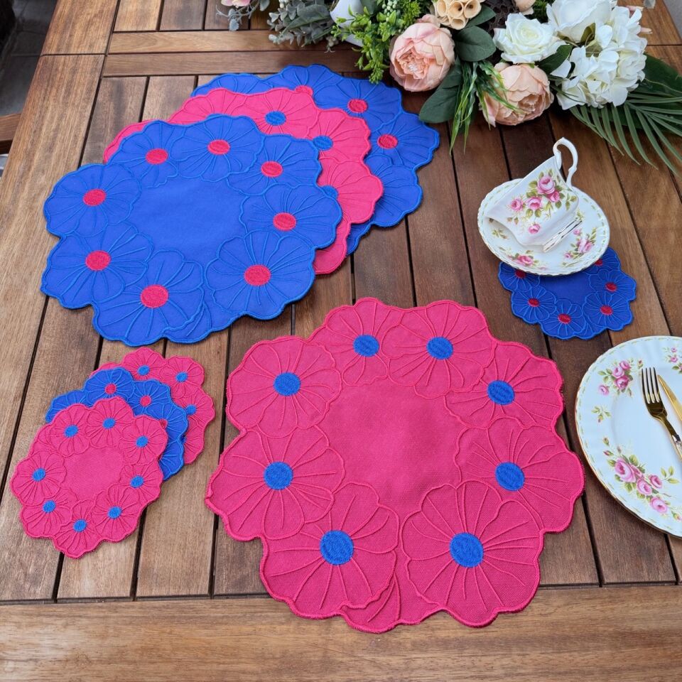Floral 4'lü Amerikan Servis