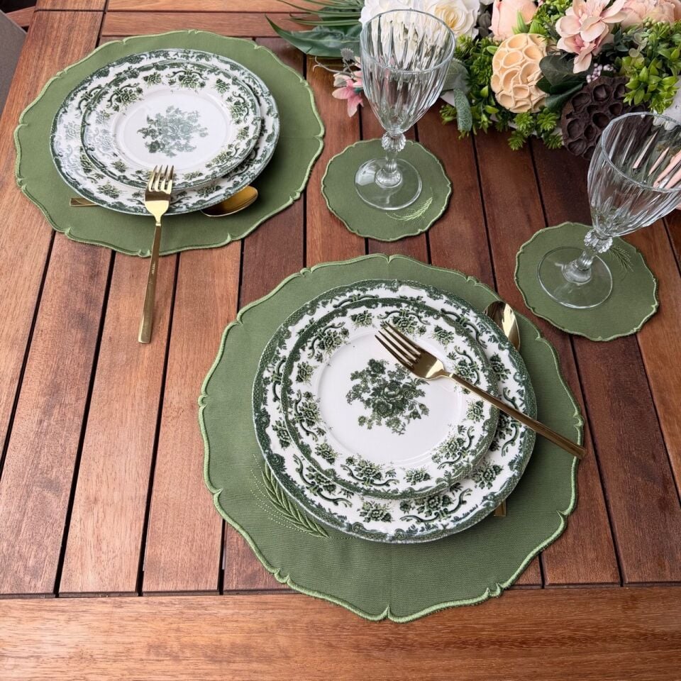 Buğday Nakışlı 4'lü Amerikan Servis