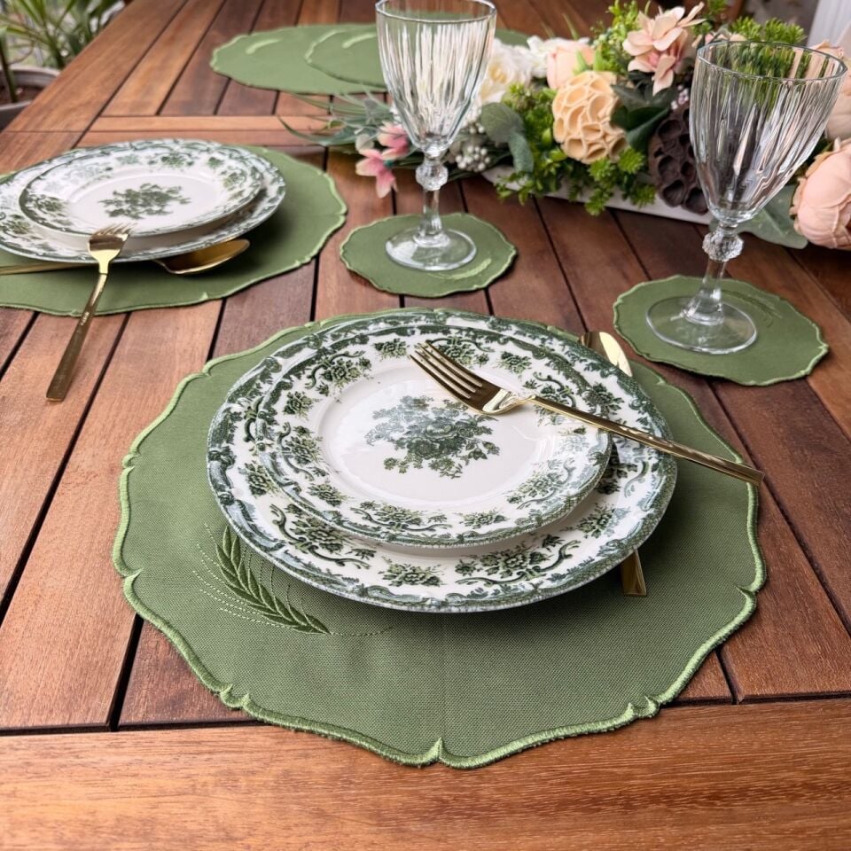 Buğday Nakışlı 4'lü Amerikan Servis