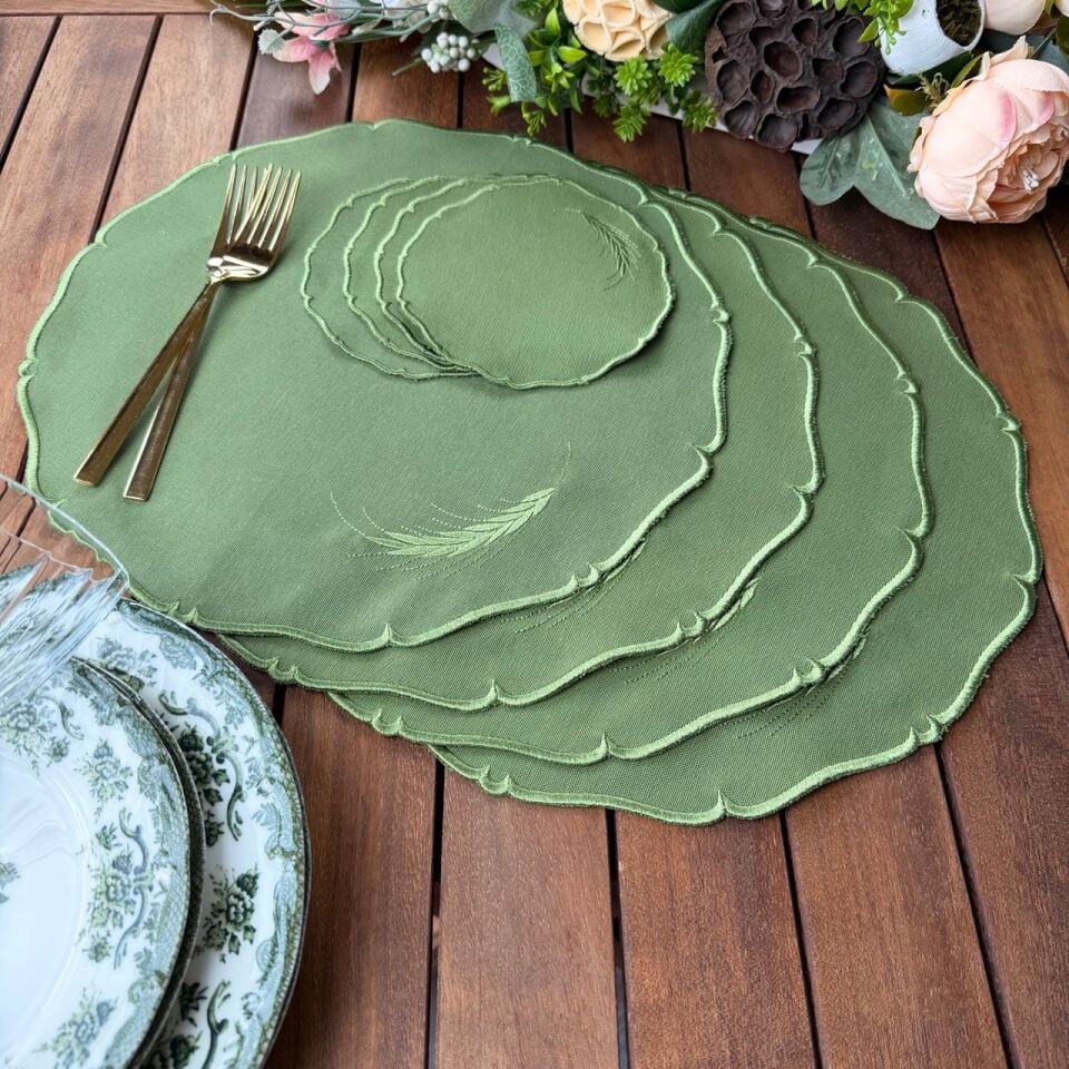 Buğday Nakışlı 4'lü Amerikan Servis