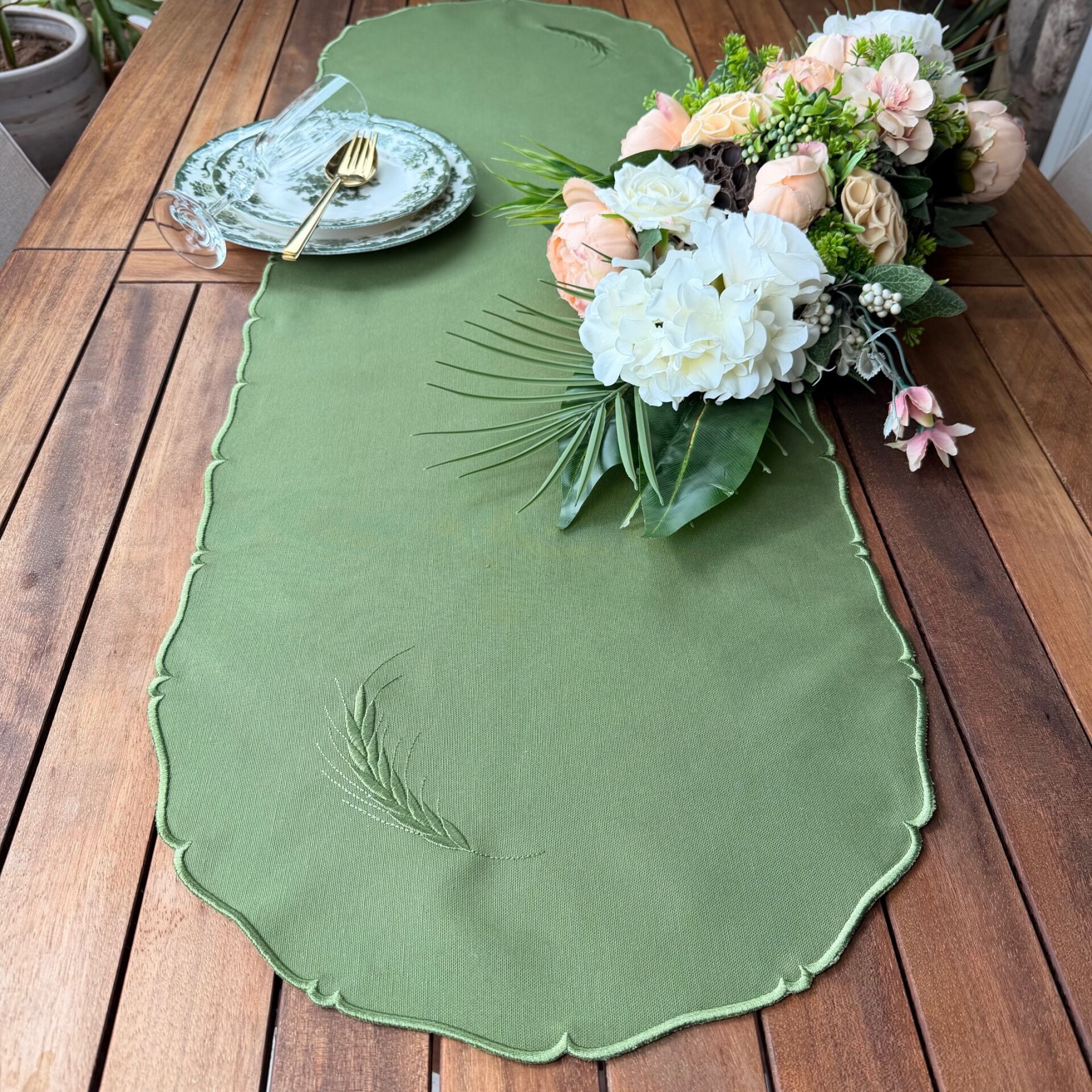 Buğday Nakışlı Runner