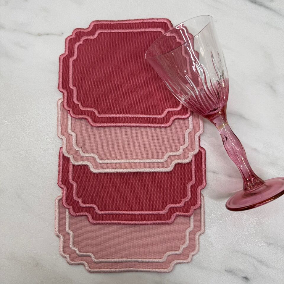 Country Series 4'lü Kokteyl Peçete Pembe/Gül Kurusu