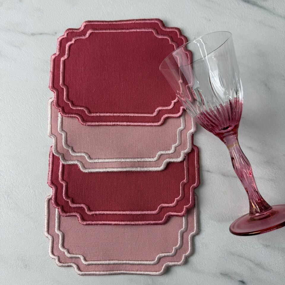 Country Series 4'lü Kokteyl Peçete Pembe/Gül Kurusu