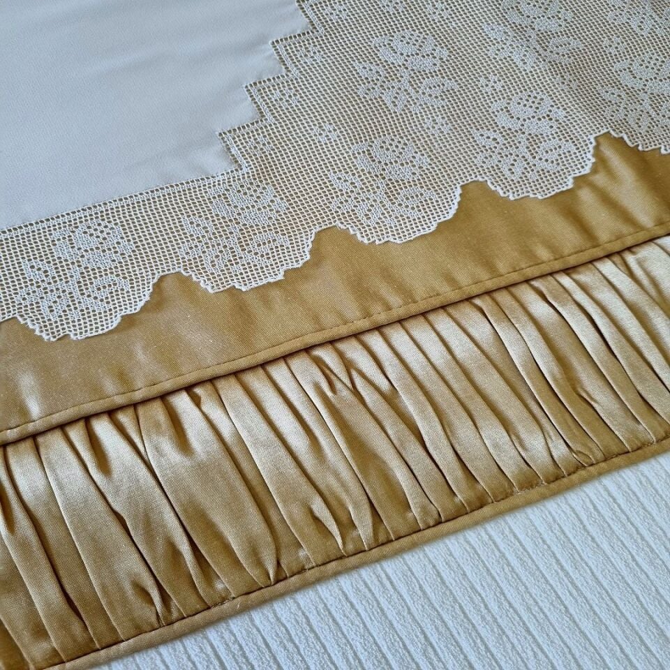 File İşi Drape Dikişli Pike Nevresim Takımı