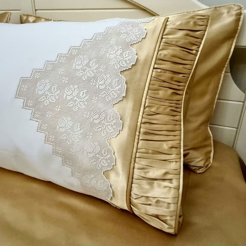 File İşi Drape Dikişli Pike Nevresim Takımı