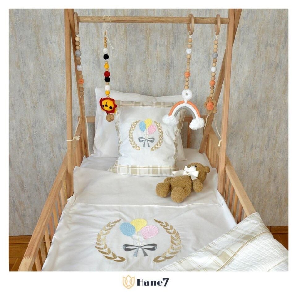 Balon Nakışlı Pamuk Bebek Pike/Nevresim Takımı
