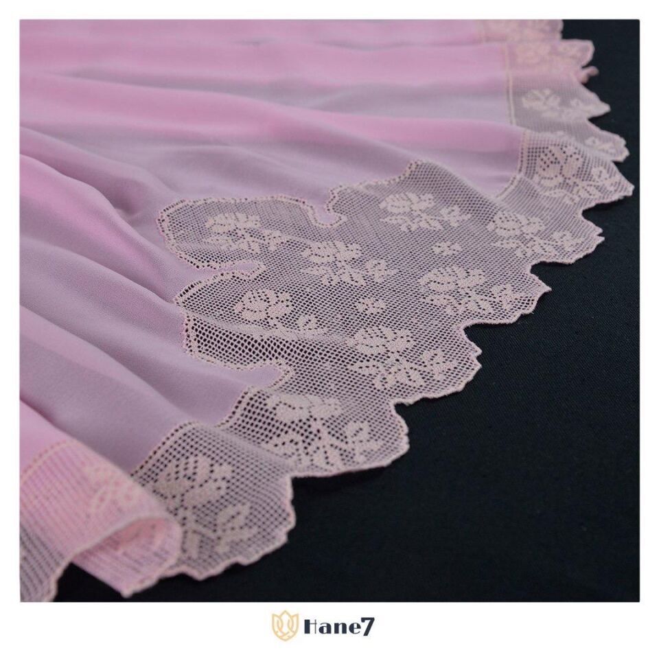 File İşi Pembe Başörtü