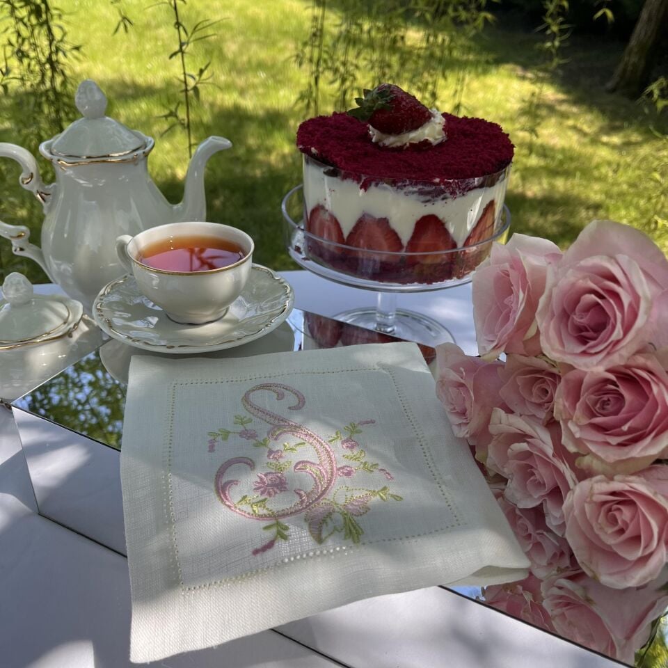 Antikalı Keten Harf Kokteyl Peçete