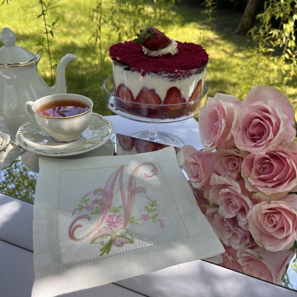 Antikalı Keten Harf Kokteyl Peçete