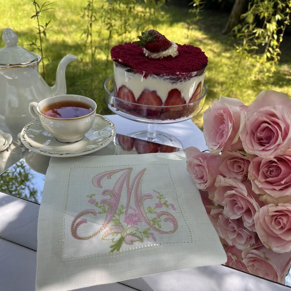 Antikalı Keten Harf Kokteyl Peçete