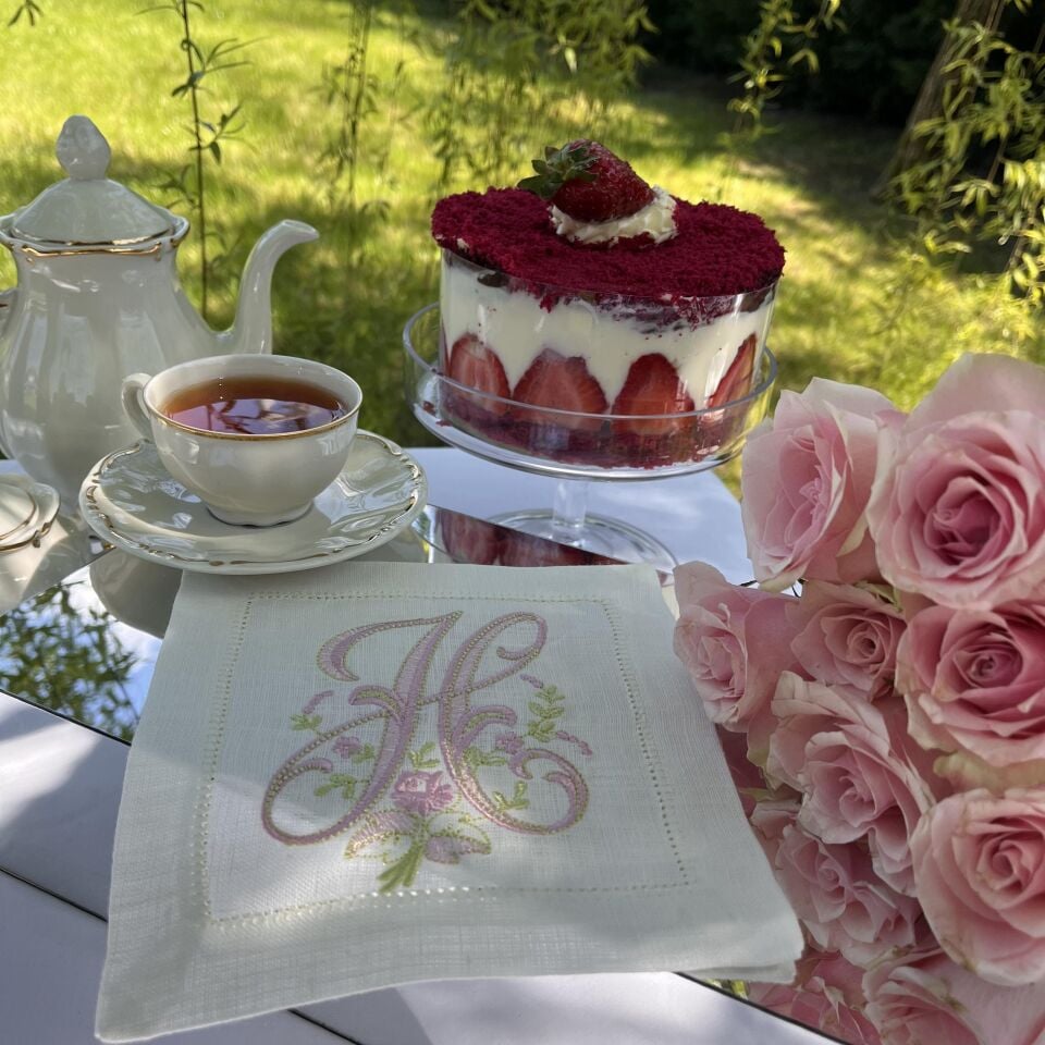 Antikalı Keten Harf Kokteyl Peçete