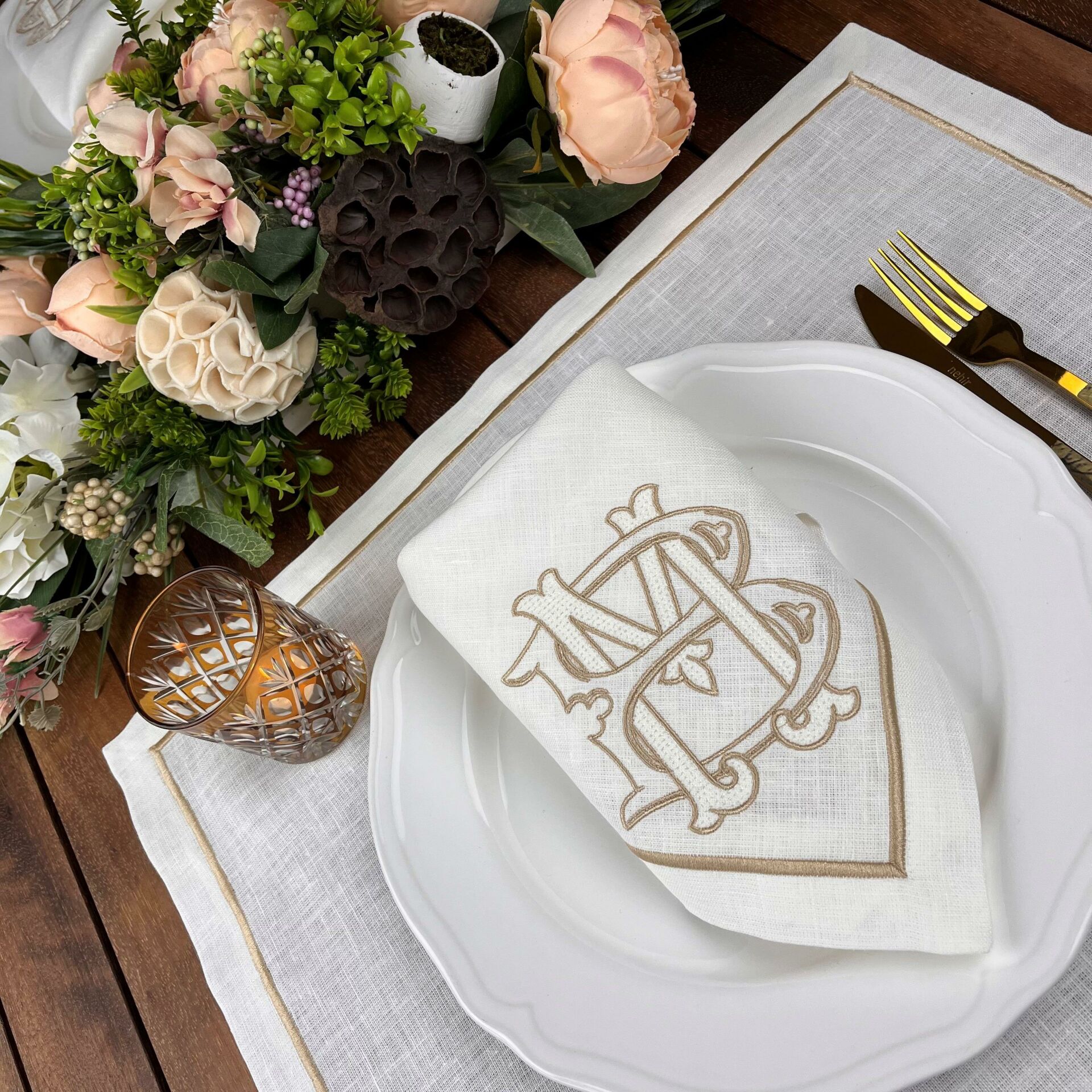 Kişiye Özel Monogram Peçete&Servis servis