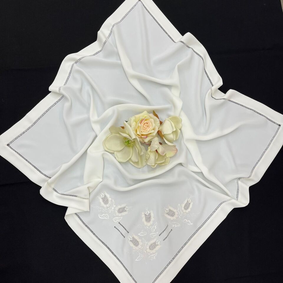 Filtreli Aplikeli İpek Krep Tek Bohça