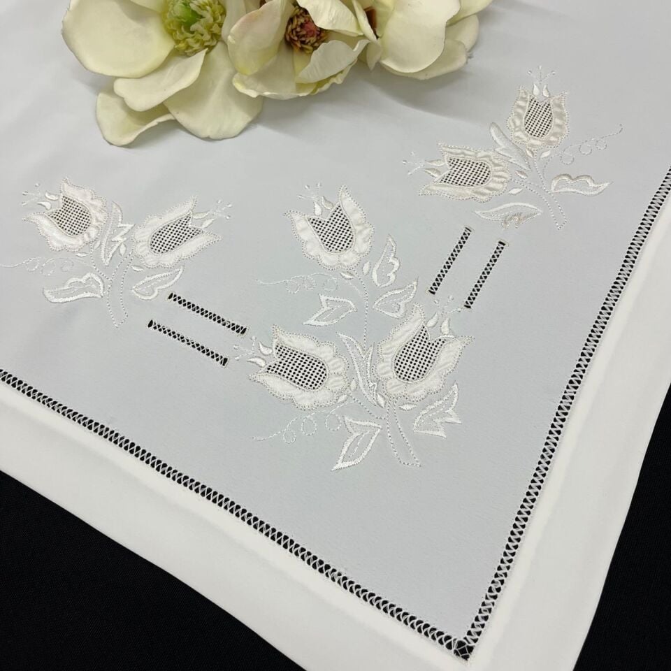 Filtreli Aplikeli İpek Krep Tek Bohça