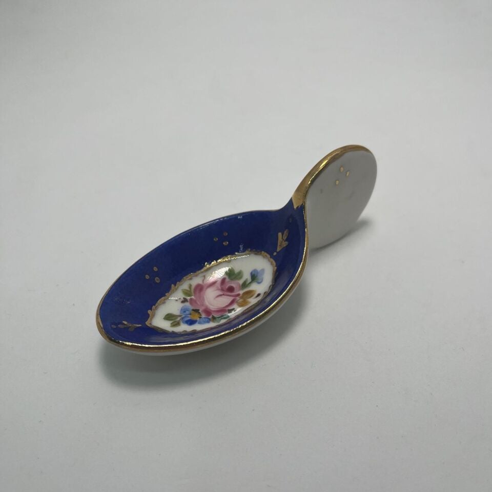 El Boyaması Kaşık Lokumluk Kobalt