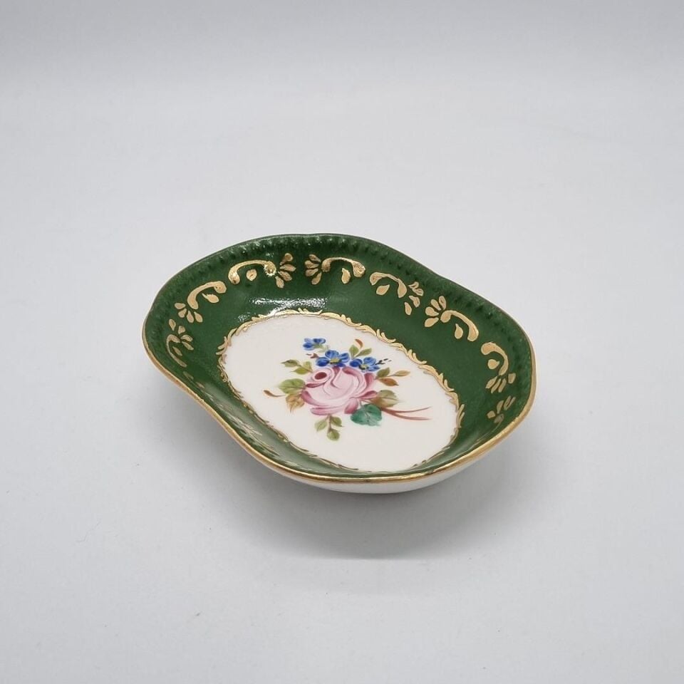 El Boyaması Oval Mini Reçellik/Çerezlik Yeşil