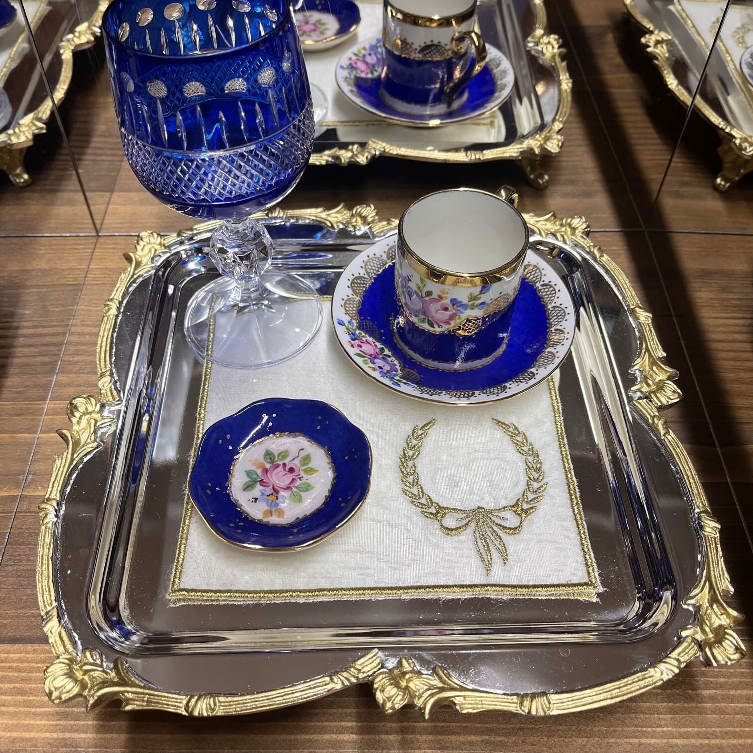 Ödemiş İpeği Tepsi Örtüsü Gold