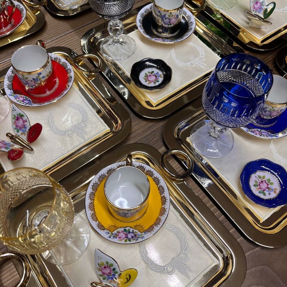 Ödemiş İpeği Tepsi Örtüsü Krem