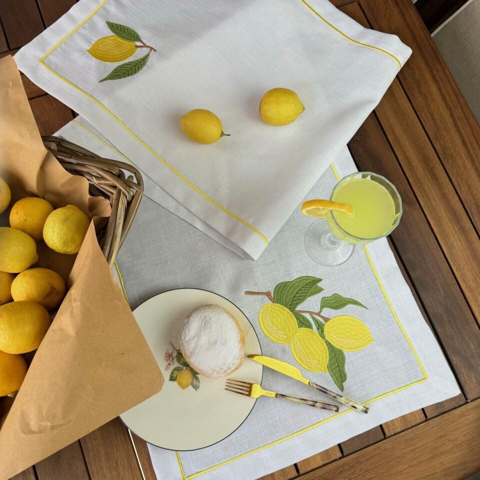 Limon İşlemeli Büyük Runner