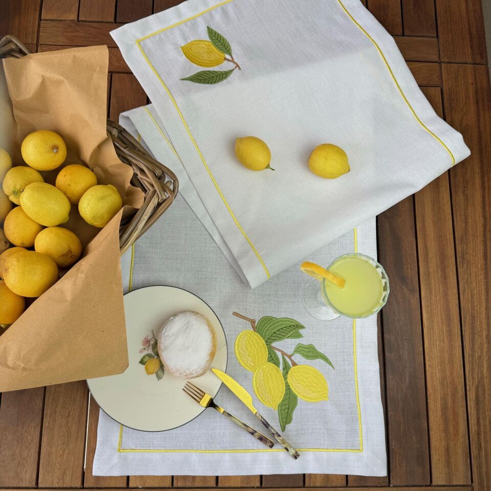 Limon İşlemeli Büyük Runner