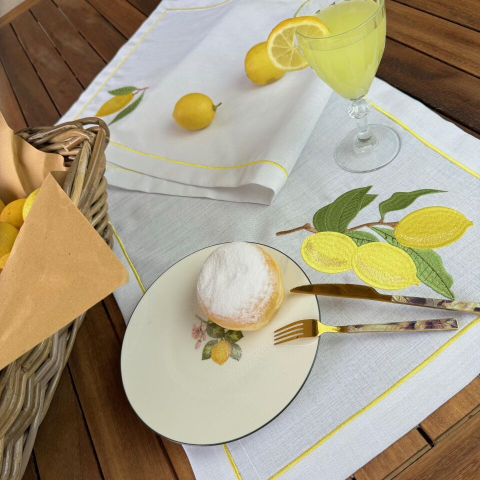 Limon İşlemeli Büyük Runner