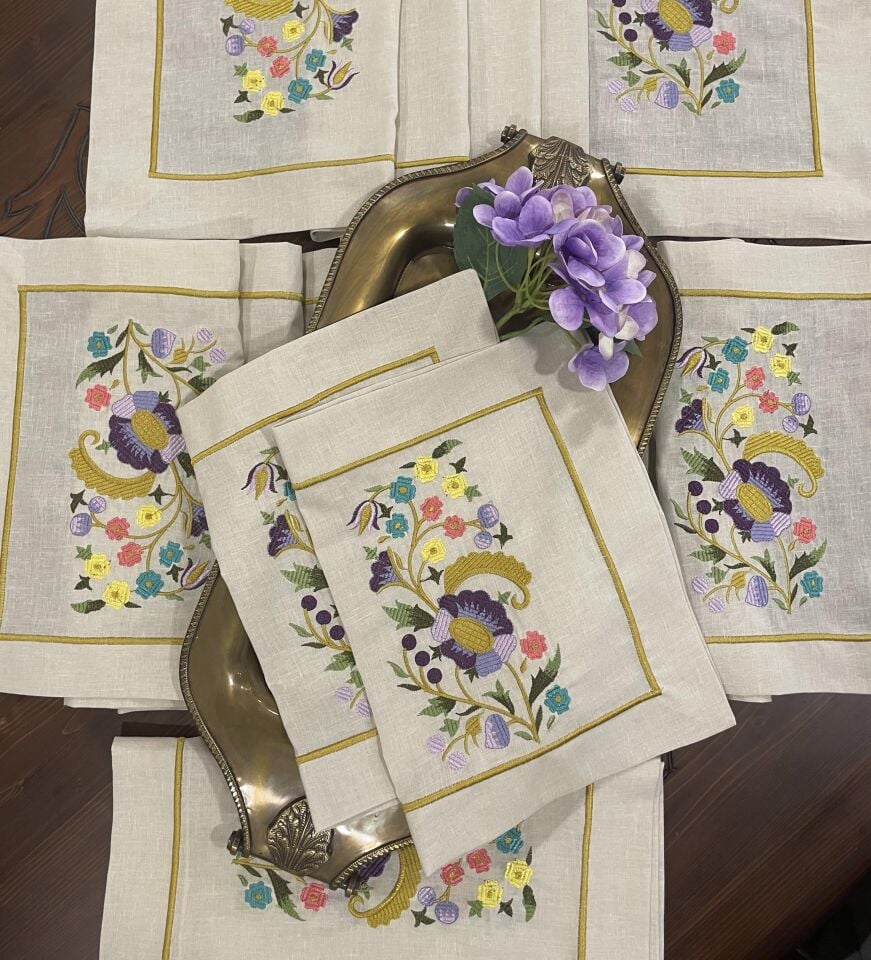 Keten Türk İşi 5 Parça Salon Takımı