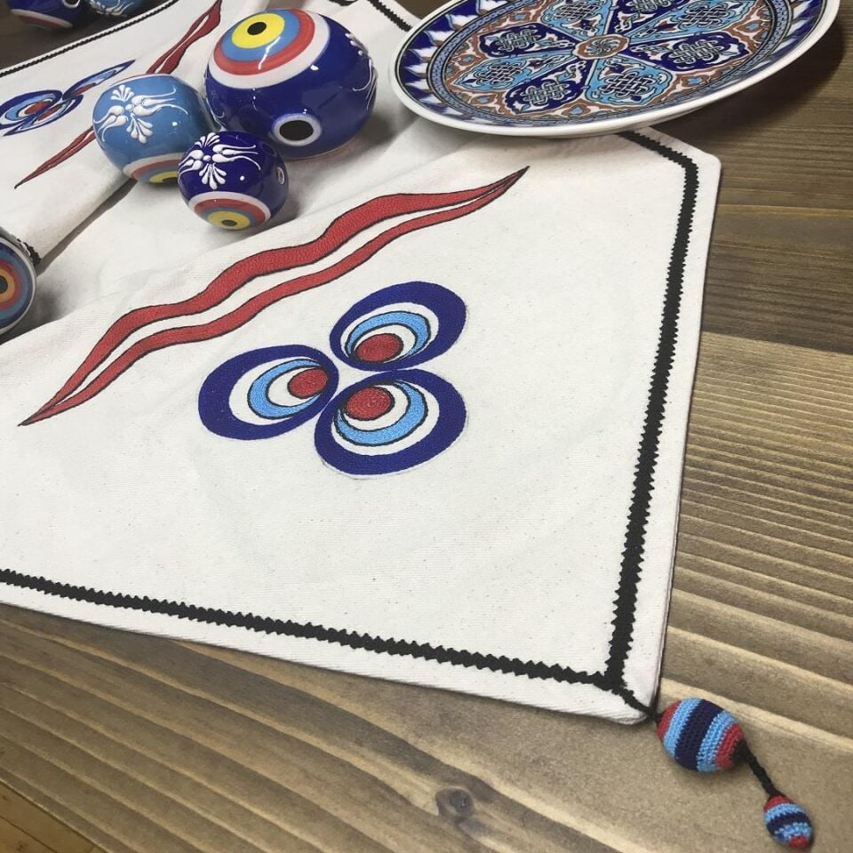 Çintemani Desen El İşi Suzeni Örtü/Runner