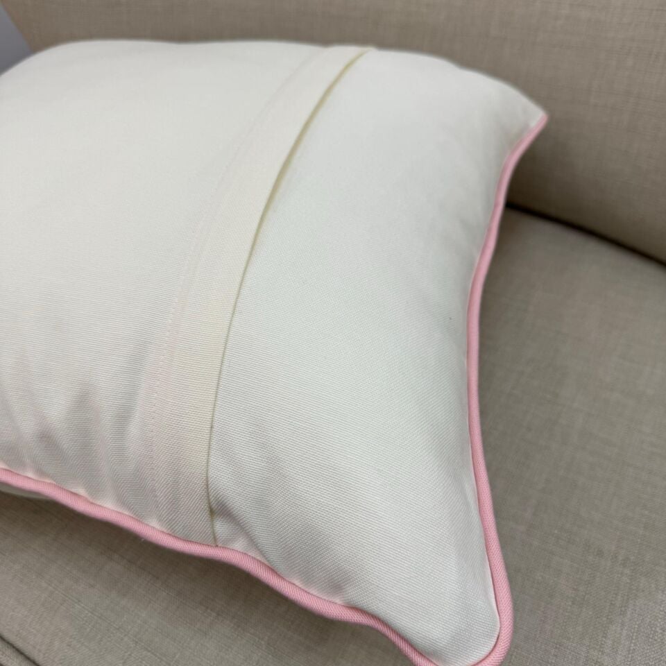 Bahar Dalı İşlemeli Krem Kırlent Kılıfı