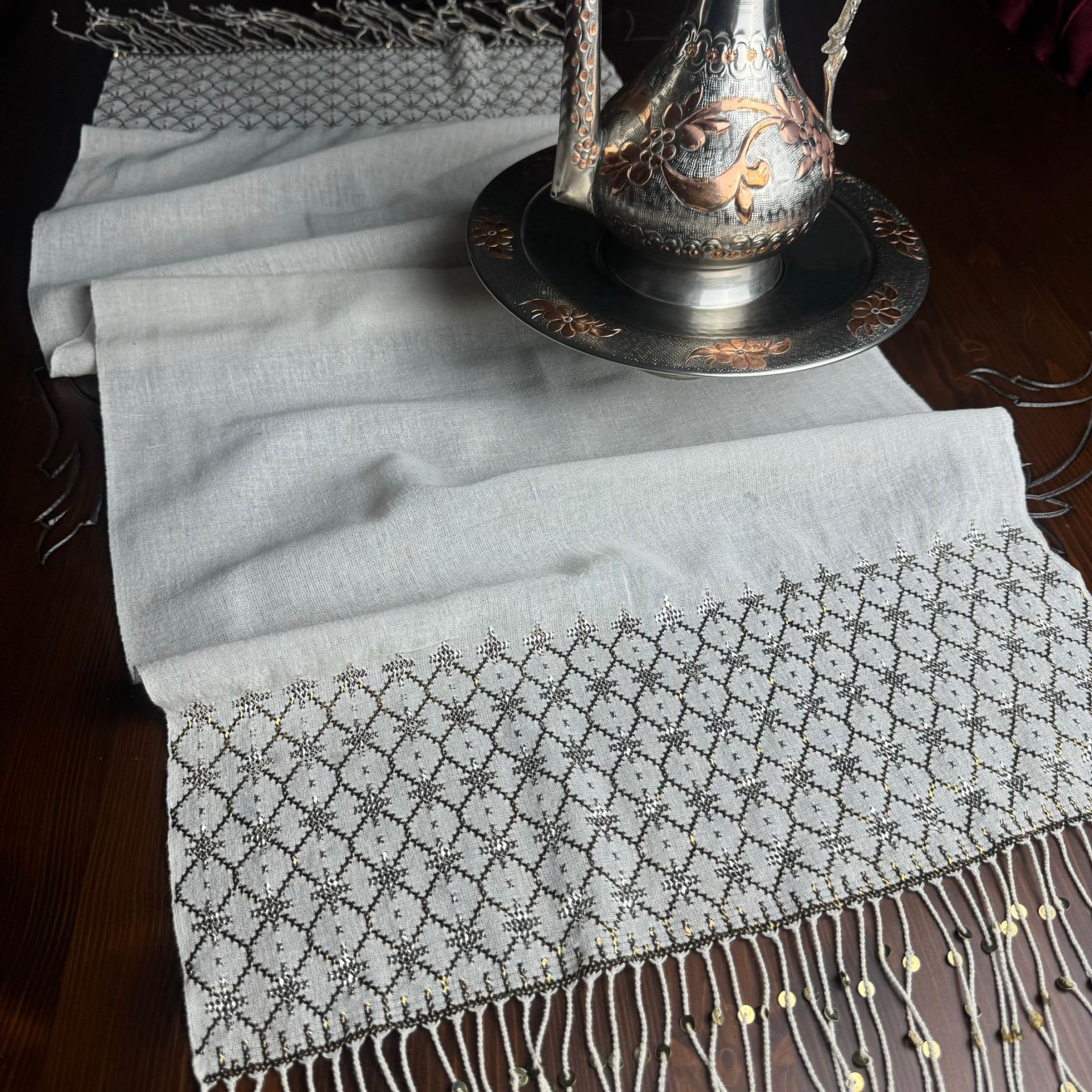 Çarpı İşi Tel Kırma Peşkir/Örtü Runner