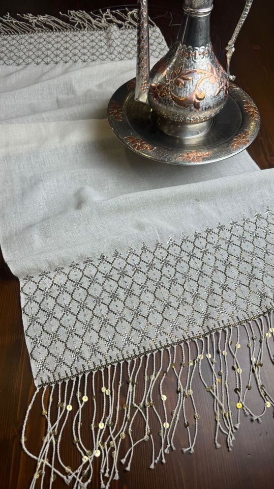 Çarpı İşi Tel Kırma Peşkir/Örtü Runner