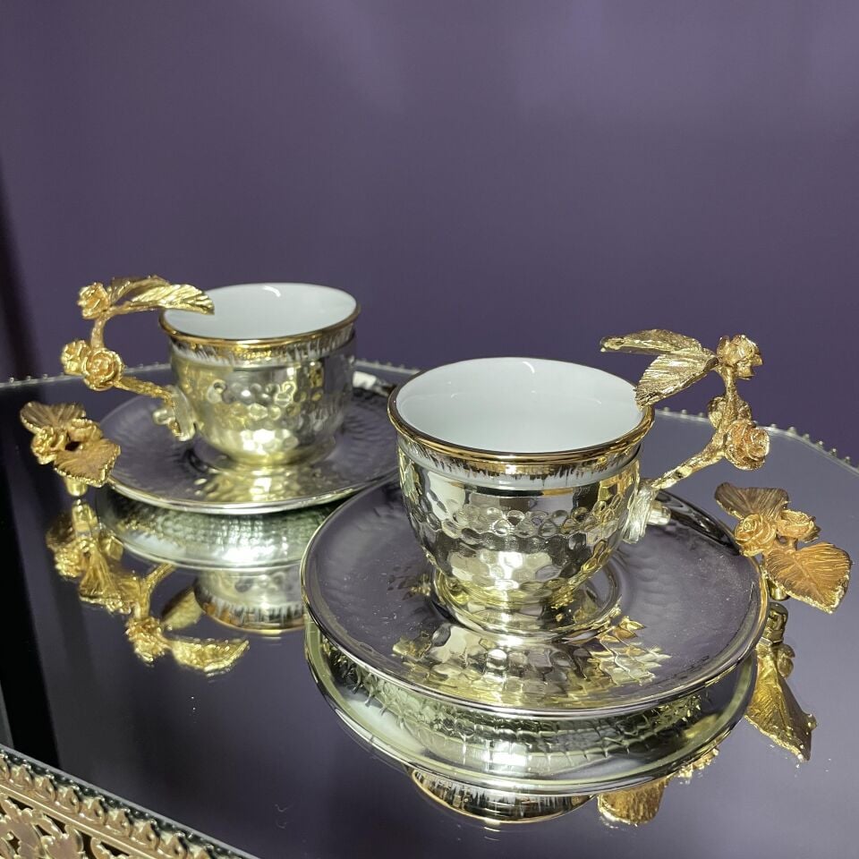 Dövme Zarflı Altın Detaylı Fincan